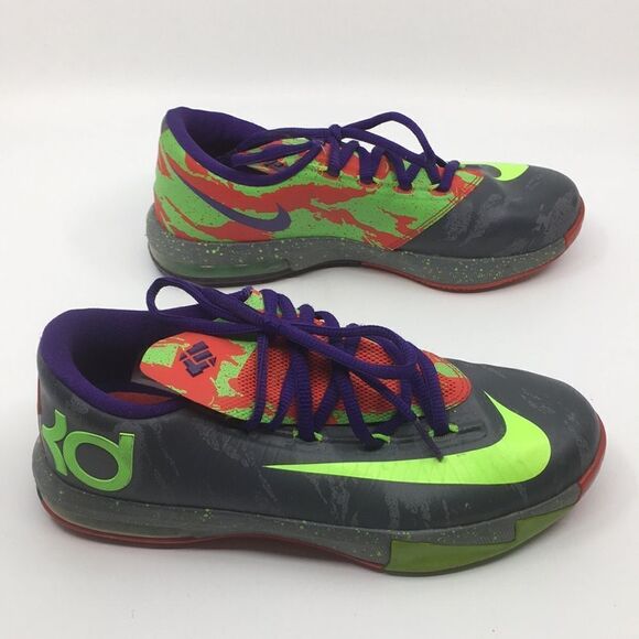 Nike KD 6 VII energy Kevin Durant gray neon green Size kids 4 Youth - Picture 14 of 15